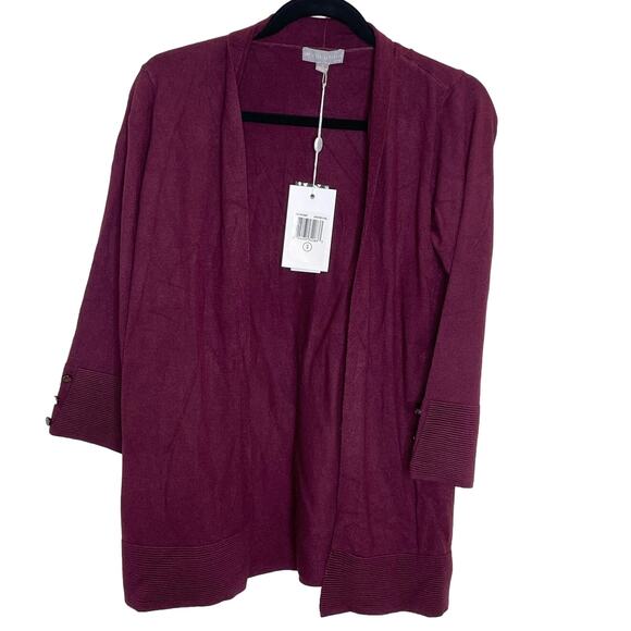 Evolution Dark Purple Cropped Sleeve Sweater - Size Small - Picture 1 of 4